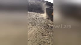 Newsflare Edit - storm Doris on beach in brean sandstorm