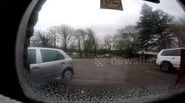 Storm Doris rips a tree in half