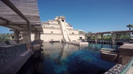Leap Of Faith Water Slide At Atlantis Waterpark In Dubai - 27 Metres High!