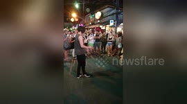 Newsflare Edit - Amazing street performer with a crystal ball