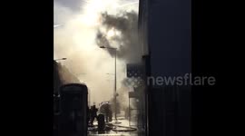 Firefighting crew tackle blaze on Harrow Road, London
