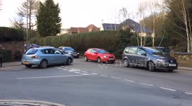 Police block road because a tree might fall down