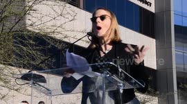 Jodie Foster and David Milliband join protesters calling for unity at rally for immigration rights held by UTA in Beverly Hills, Ca