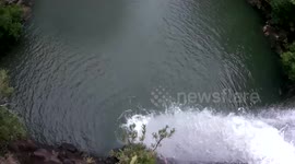 2016 0317 Alex jump waterfall selfie