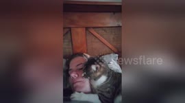 Newsflare Edit - Cat licks me until I wake up