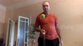 Набивание мяча ободом теннисной ракетки
