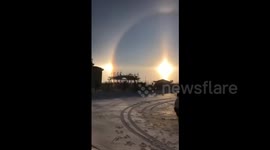 Amazing 'Sun Dog' appears in northern China
