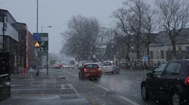 Transport disrupted as heavy snow falls in Manchester