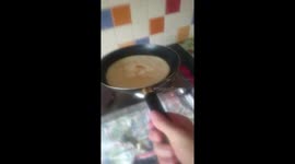 Man's pan breaks mid-flip on pancake day