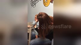Baby cries as he hears for the first time thanks to cochlear implants