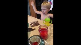 Toddler caught sneaking brownies
