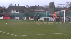 Goalkeeper becomes internet sensation after headbutting the post
