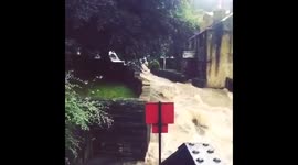 Flash flooding in Tormorden, West Yorkshire