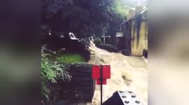 Newsflare Edit - Flash flooding in Tormorden, West Yorkshire