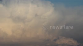 Beautiful February Sunset Thunderstorm Clouds