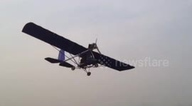 Man flies home-made plane into sky