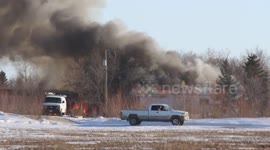 Raging house fire in Manitoba