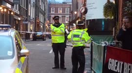 Gas explosion in central London (immediate aftermath)
