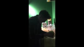 Man smashes melon with head