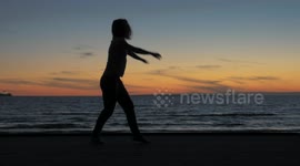 Girl Dancing In The Sunset
