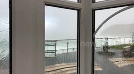 Freak hail storm and gale force winds in cornwall