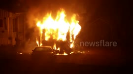 Neighbors Trailer Catches On Fire!