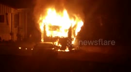 Neighbors Trailer Catches On Fire!