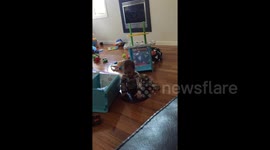 Amused baby has an infectious laugh