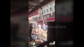 Supermarket collapses in China injuring two