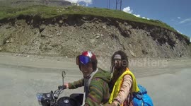 Hitchhiking Monk in India