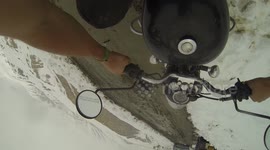 Snow bike ride in India