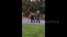 Builder paralysed in a 30ft horror fall walks with £50,000 robot legs