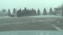 Wild Blizzard Winds hit Saskatchewan, Canada
