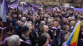 Rally against state pension inequality in London