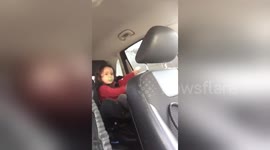 Newsflare Edit - Dancing Toddler in car seat