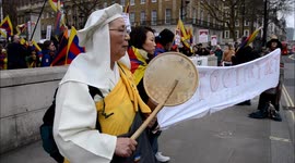 Free Tibet march  , london UK
