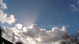 Dancing rays of the sun. Time-lapse