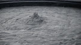 Incredible mud volcano beneath Mount Etna