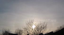 Optical phenomenon in the sky, sun dogs or parhelion time-lapse