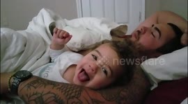 Mom, don't worries Daddy is sleeping already, can we play now?
