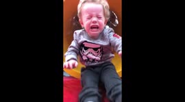 Toddler slides faster than expected!