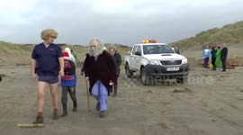 Walrus Dip, Boxing Day 2015, at Cefn Sidan Beach, Pembrey Country Park.
