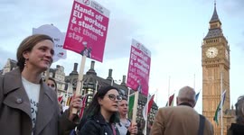 Hundreds protest to defend EU Migrants' right to remain in the UK