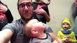 Father discovers exotic animals at birthday party