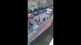 Sevilla fan doesnt want to let an ambulance past