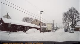 Blizzard 2017 Driving in town #2