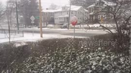 Timelapse footage captures the impact of blizzard on Boston