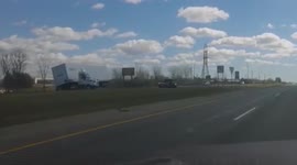 Semi-trailer gets jack-knifed by high winds