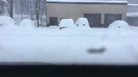Timelapse footage shows snow blanketing Pennsylvania town