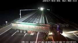 Lorry driver knocks down central reservation barriers to make u-turn on motorway